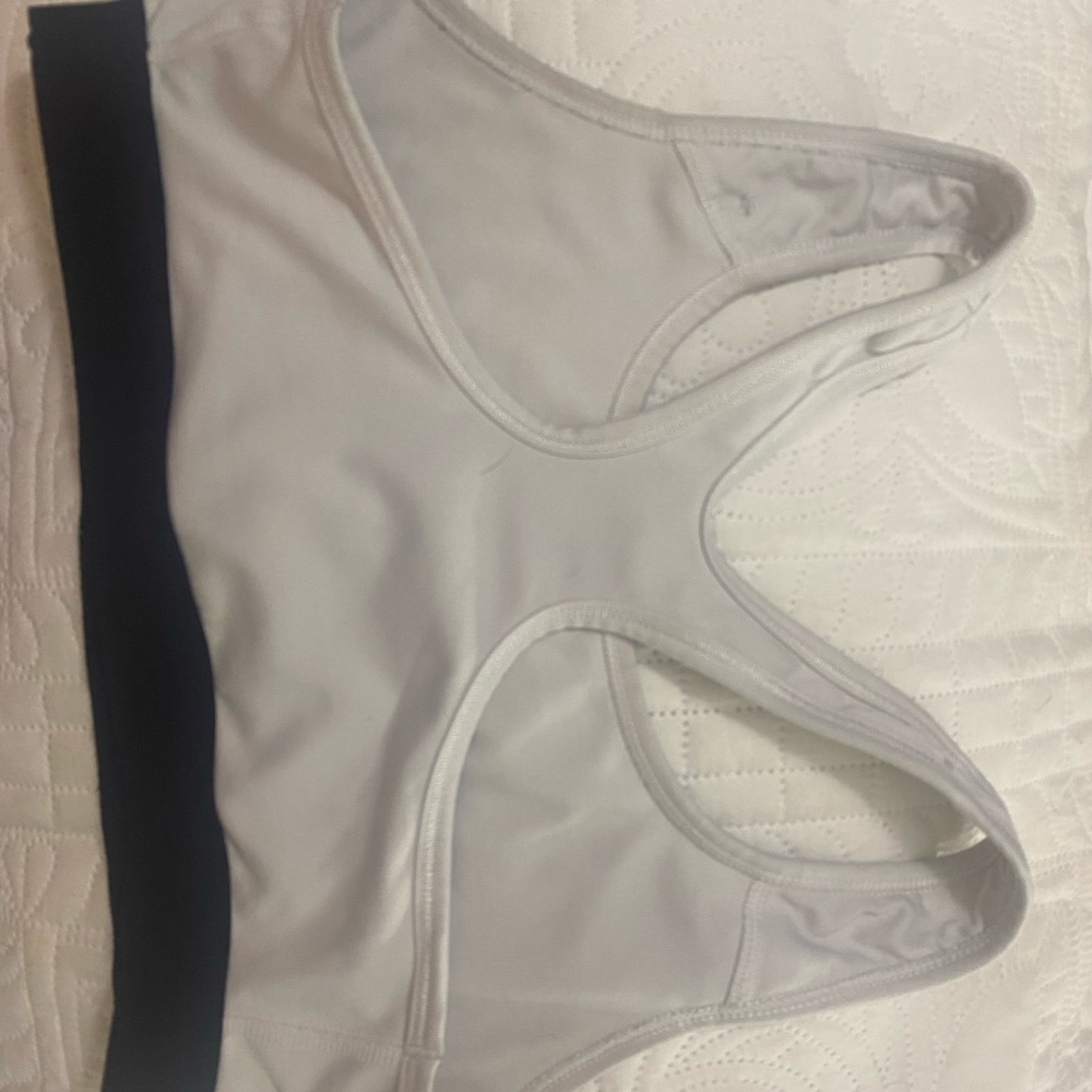 White and Black Nike Sportsbra